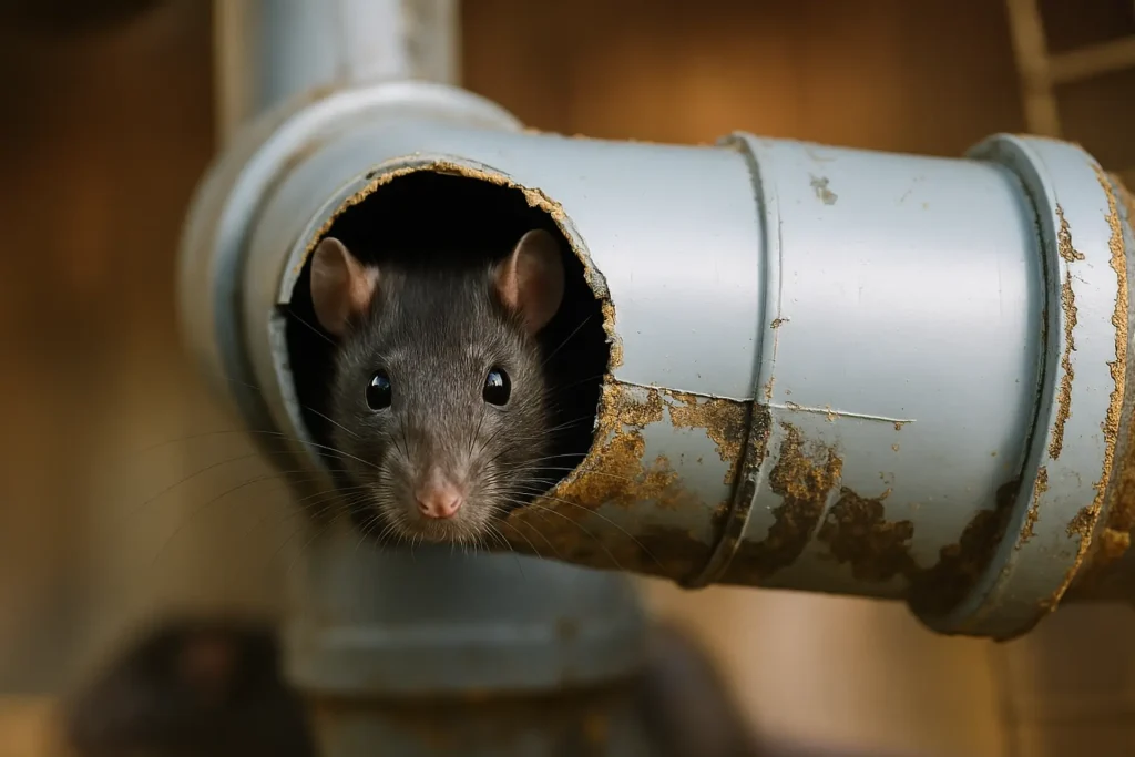 rat control expert inspecting Wiltshire kitchen area