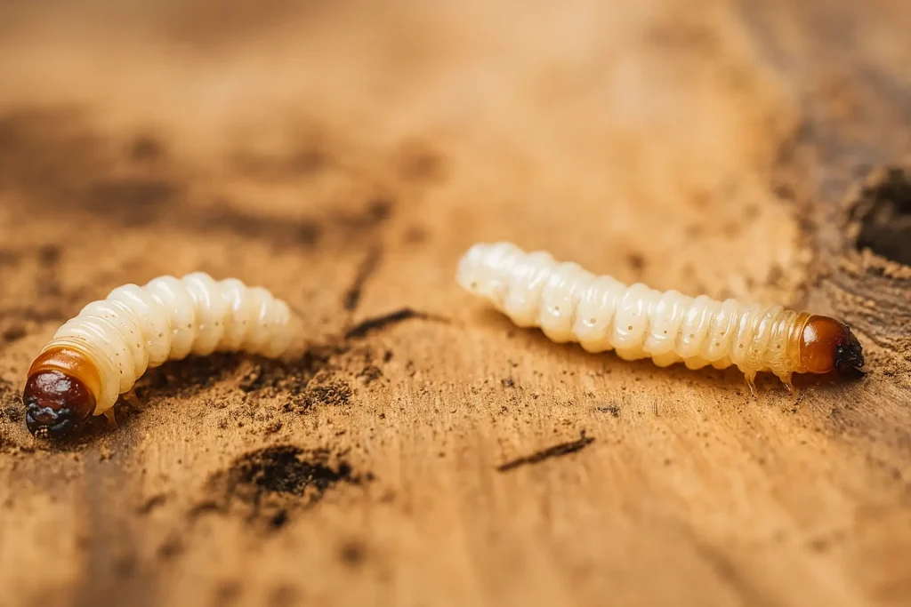 technician performing woodworm treatment in Wiltshire timber beam