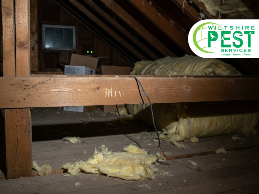 Dark loft with claw marks and glowing eyes in shadows